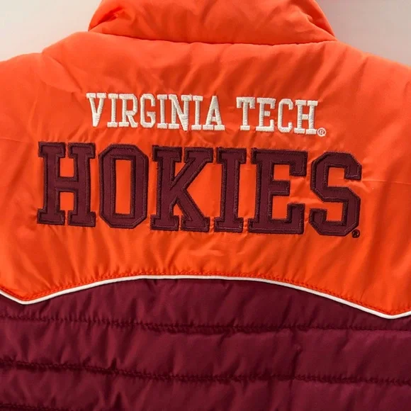 NWT Virginia Tech Quilted Vest in Maroon and Orange XL - Picture 4 of 13